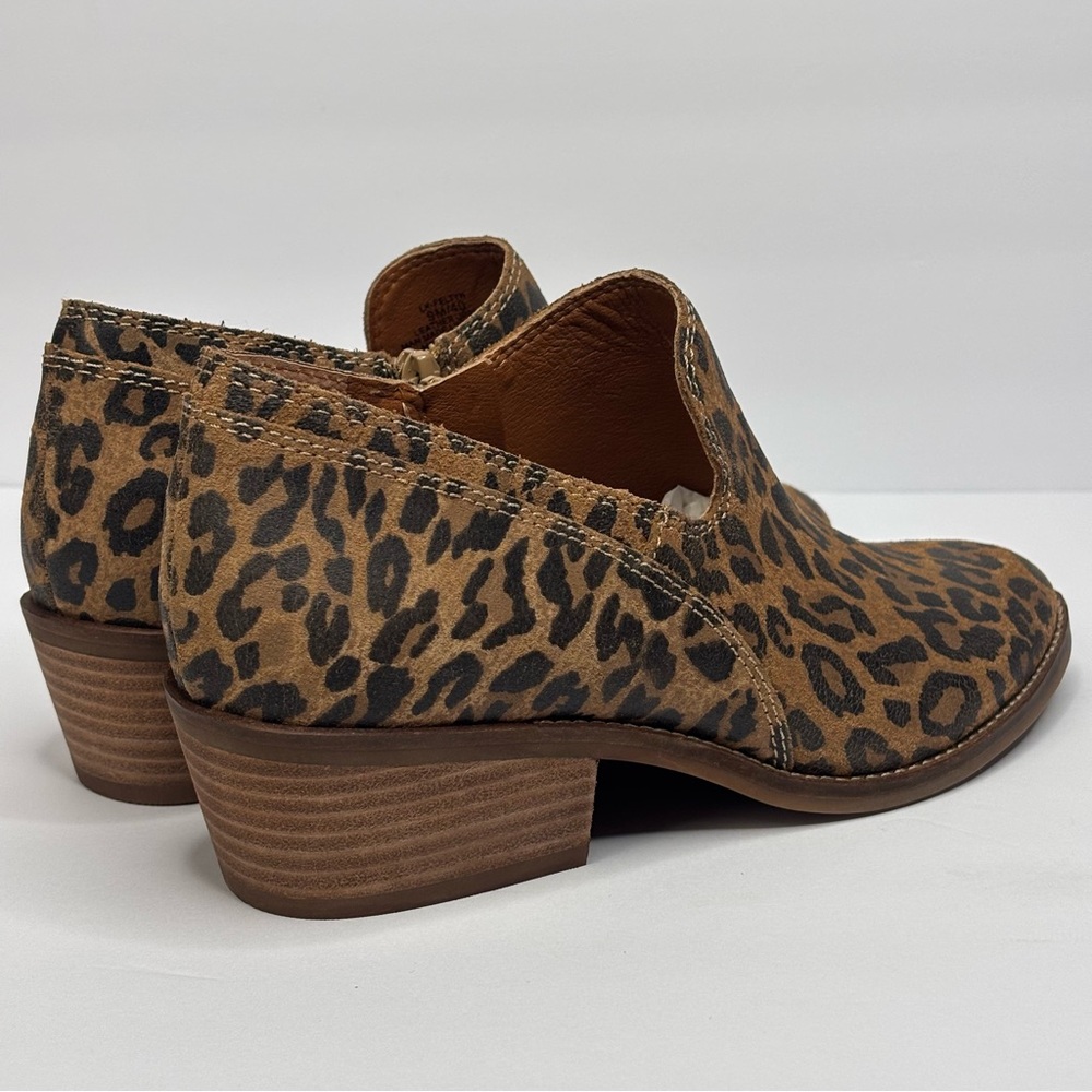 Lucky Brand Women's Leopard Print Fanky Ankle Boots side zip 9 M - Picture 11 of 14